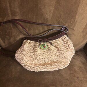 Vintage Brighton Raffia Woven Grass Ladybug Purse